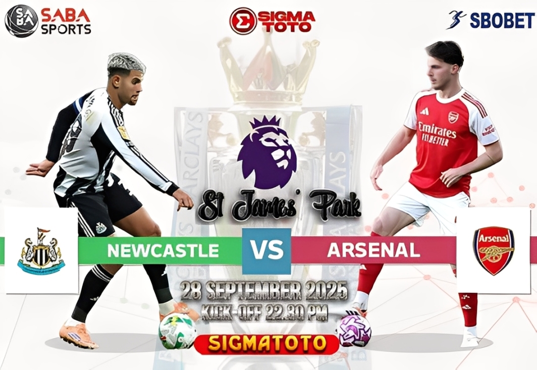 sigmatoto1999's tweet photo. England Premier League Round 6
Newcastle Vs Arsenal, 28 September 2025 kick-off 22.30 wib St. James'Park Stadium
#sigmatoto #sigmatotodaftar #epl #round6 #newcastle #arsenal #stjamespark #mixparlay #handicap #overunder #tebakscore #fypage #viral #semuaorang https://t.co/ZD3KT5p1Mv