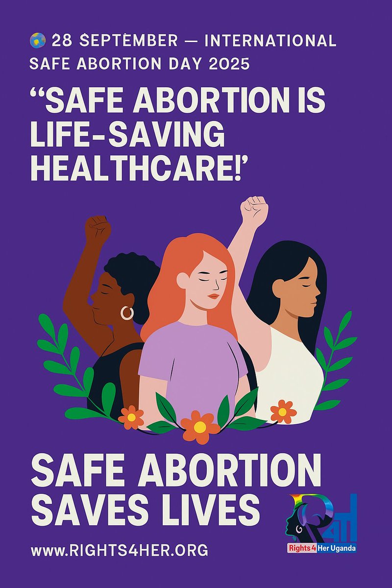 ⚠️ Unsafe abortion kills, claiming tens of thousands of lives each year and putting countless women at risk. In Uganda, it remains a leading cause of maternal deaths.

💜 Safe abortion saves lives, protects health, and restores dignity.
#ReproductiveJustice  #SafeAbortionDay2025