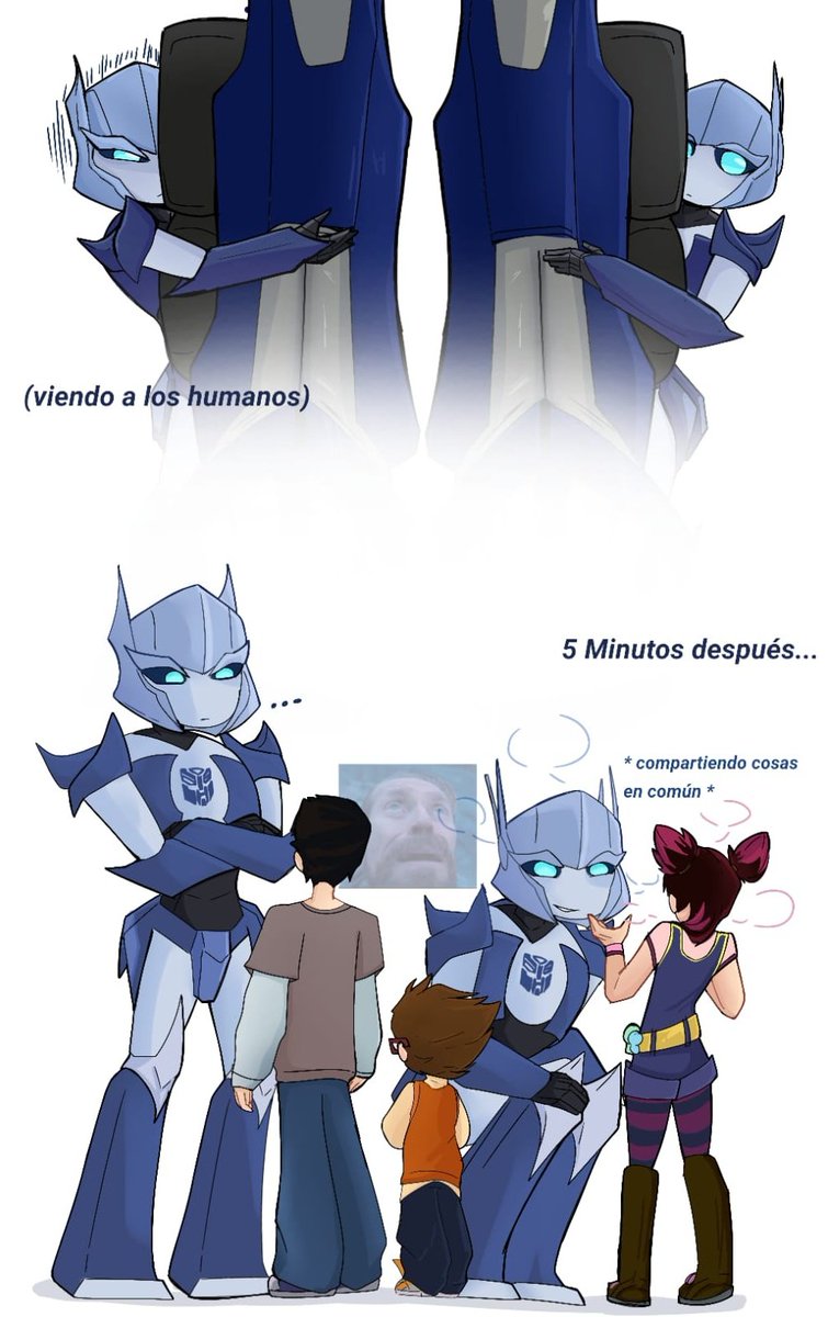 Optimus los mantendría ocultos en la base y si es necesario los deja vigilando el portal.

Y quitando al agente (que me olvidó siempre su nombre) está es su primera interacción con humanos.

#megop #tfprime