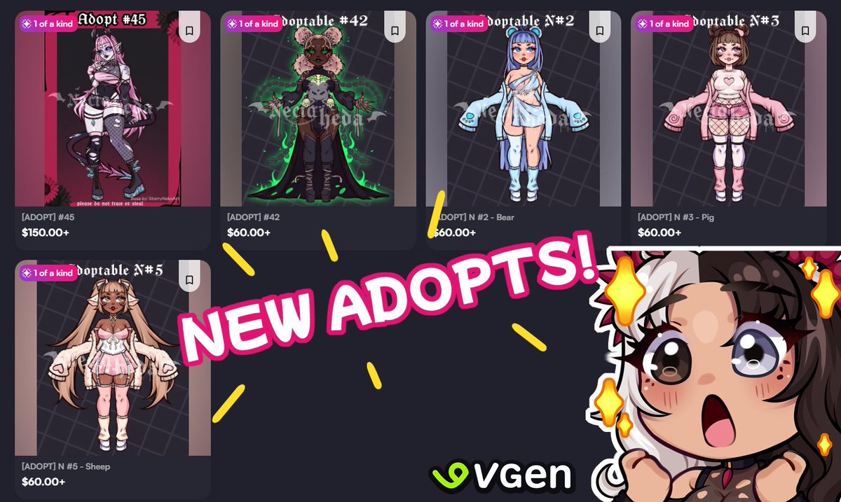 Transferred to VGen. 
Be sure to snag yourself a cutie! 

↳ vgen.co/NeciaHeda/shop
♡ + ↻ appreciated