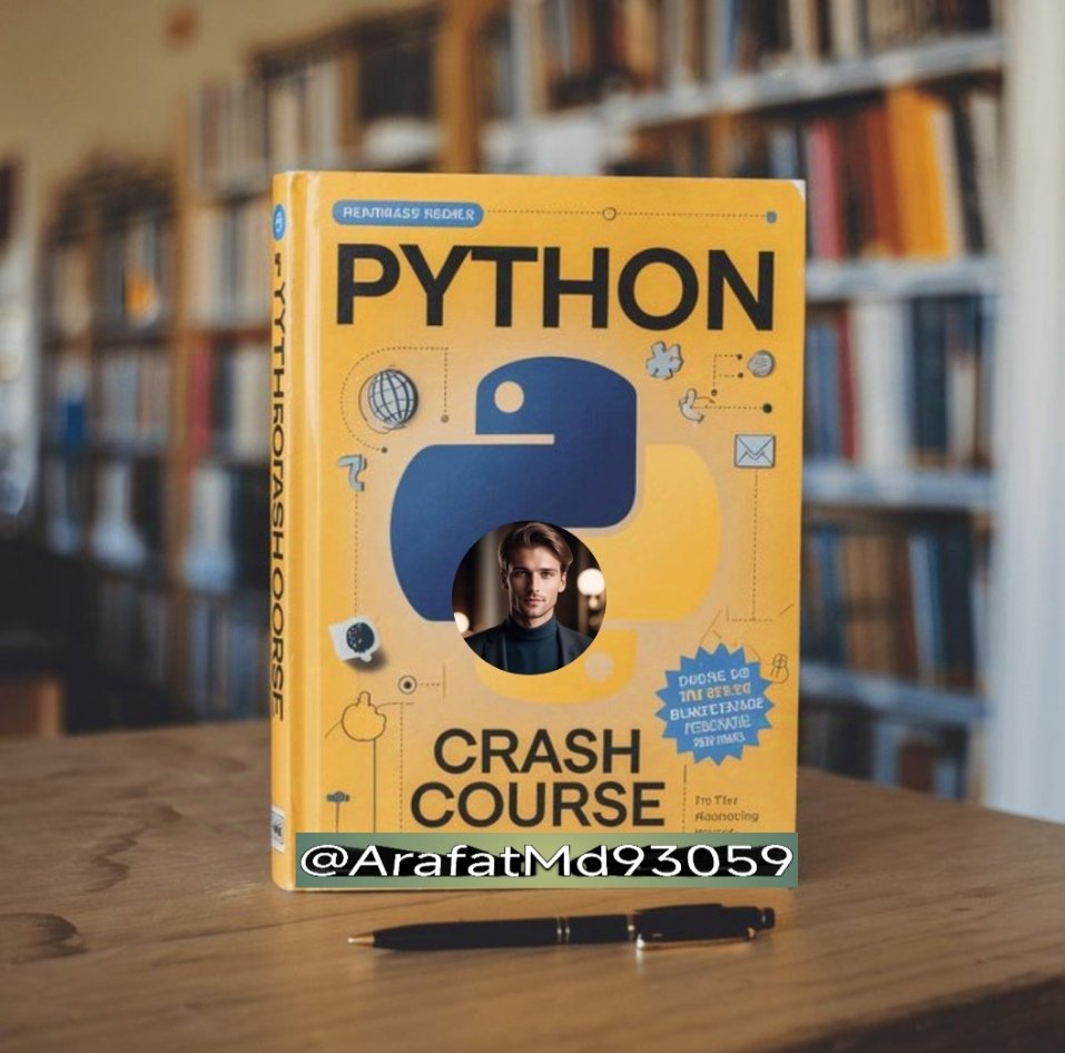 ArafatMd93059's tweet image. 🔥 PYTHON CRASH COURSE GIVEAWAY 🔥
Want to start coding & building real projects today? 🖥️
I’m giving away a FREE copy of Python Crash Course — the #1 beginner-friendly coding book! 📘✨
To enter the giveaway:
1️⃣ Like ❤️
2️⃣ Retweet 🔁
3️⃣ Comment “send” 💬
4️⃣ Follow me