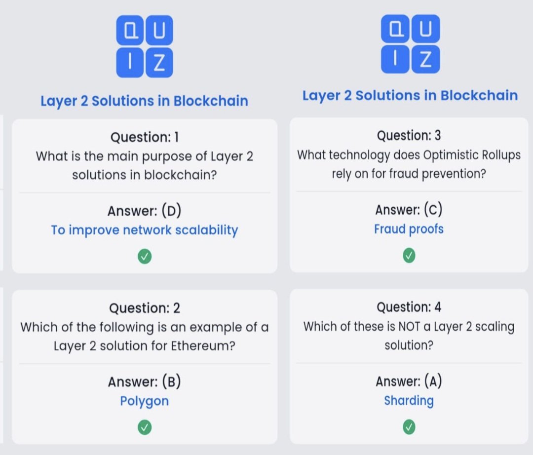 Ykmzcrypto's tweet image. #SyntaxVerse General Quiz Answer
❓️Sınav Başlığı: Layer 2 Solutions in Blockchain
Cevaplar: D,B,C,A
🎁Ödül: 26.12 $SYNTAX
🎉BAŞLA:
t.me/adrpwhale00/807
#Web3 #Syntax #SyntaxQuiz