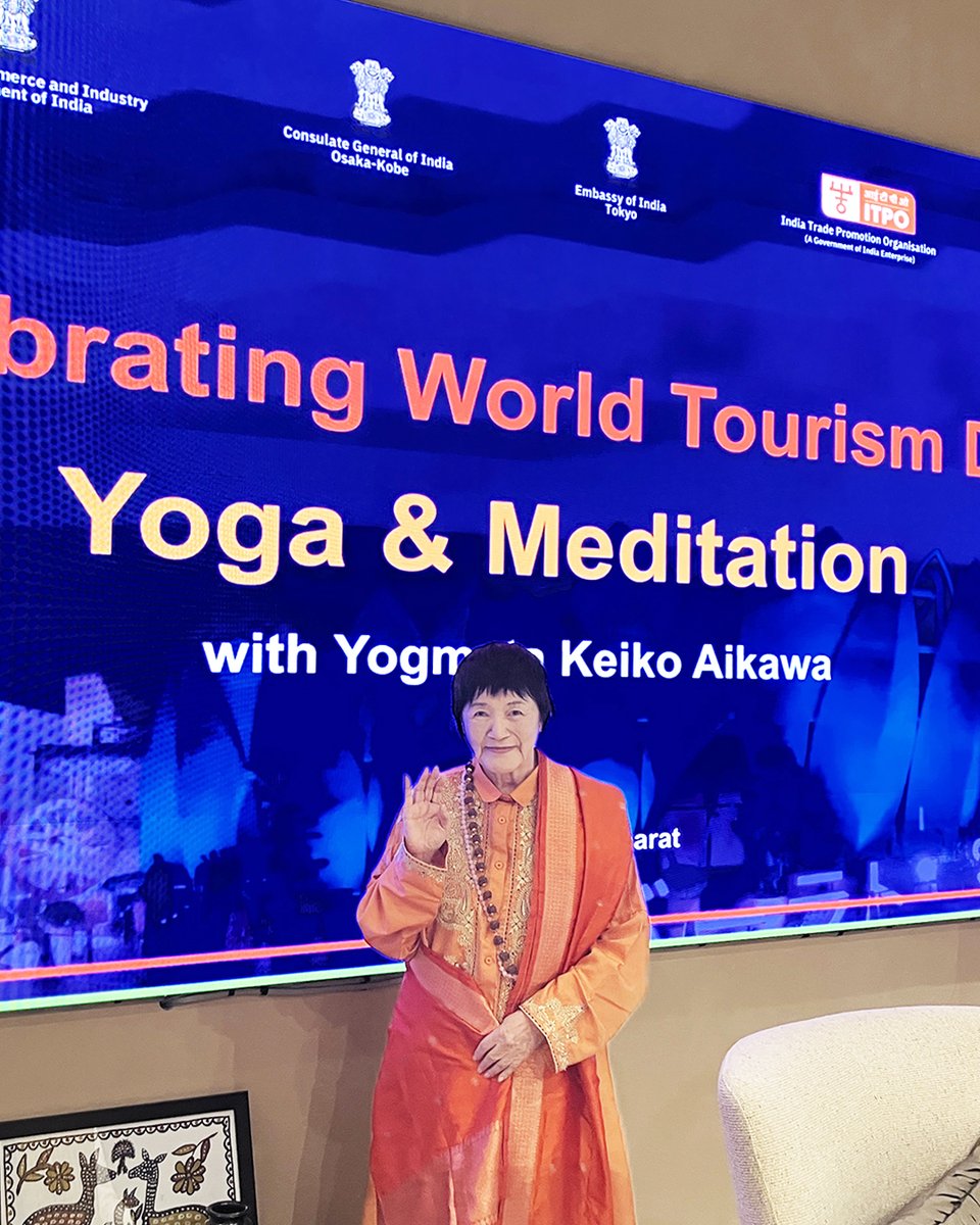 himalaya_siddha's tweet photo. 9月26日、大阪万博でも人気を博しているインドパビリオンにて、
チャンドル・アパー総領事、ディビヤ領事に迎えられ、ヨグマタが特別講演会に登壇しました。

イベントの冒頭では、総領事から「インドが世界に誇るヨガと瞑想、その本質的な体験をお楽しみください」とのお言葉をいただき、ヨグマタより本質的な生き方についての講演と、身体のほぐしや本格的な瞑想指導が行われました。

参加者の皆様に深い静寂と内なる平和を体験していただきました。

大阪・関西が聖なる平和の波動で包まれ、インド館館長より「ホーリー（神聖）な会場に変わった」と感動のお言葉をいただきました。

ご参加いただいた皆様、ご協力いただいた関係者の皆様に心より感謝申し上げます。

これからも日印の友好に尽力できればと願っています。

今回のイベントのダイジェスト版はYouTubeで公開予定ですので、楽しみにお待ちください。

👇ヨグマタ相川圭子Youtubeチャンネルはこちら
https://t.co/htqK7mkxb1

#EXPO2025 #大阪万博 #インドパビリオン #瞑想 #ヨガ #相川圭子 #ヨグマタ #ヒマラヤ大聖者 #ヒマラヤ聖者