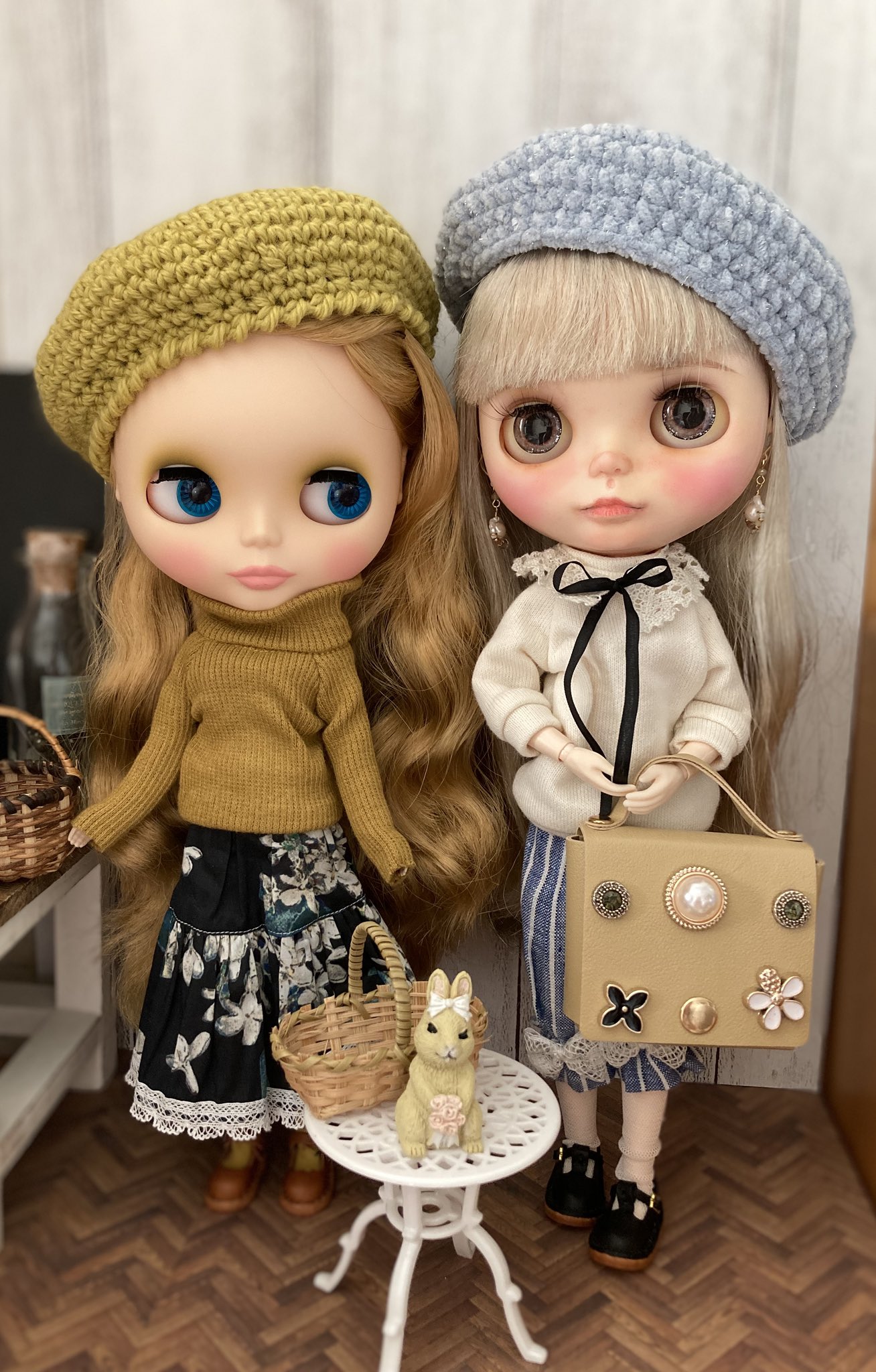リブニットワンピース❤️カプチーノ❤️秋コーデ♡ハンドメイド♡ドールチャーム リブニットワンピース❤️カプチーノ❤️秋コーデ♡ハンドメイド