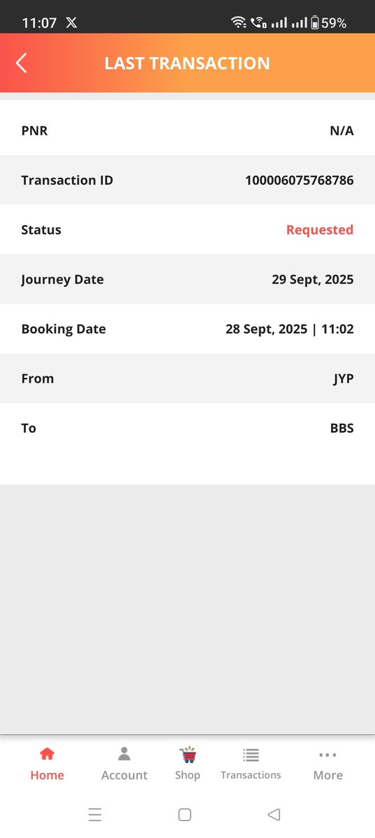 SuryaMahapatra6's tweet photo. Dear @IRCTCofficial ,only train i.e hirakhand Jyp to BBS ,we made the payment on time,but it's showing requested..Look into urgently @RailwaySeva @EasternRailway https://t.co/rgW84kWt7y