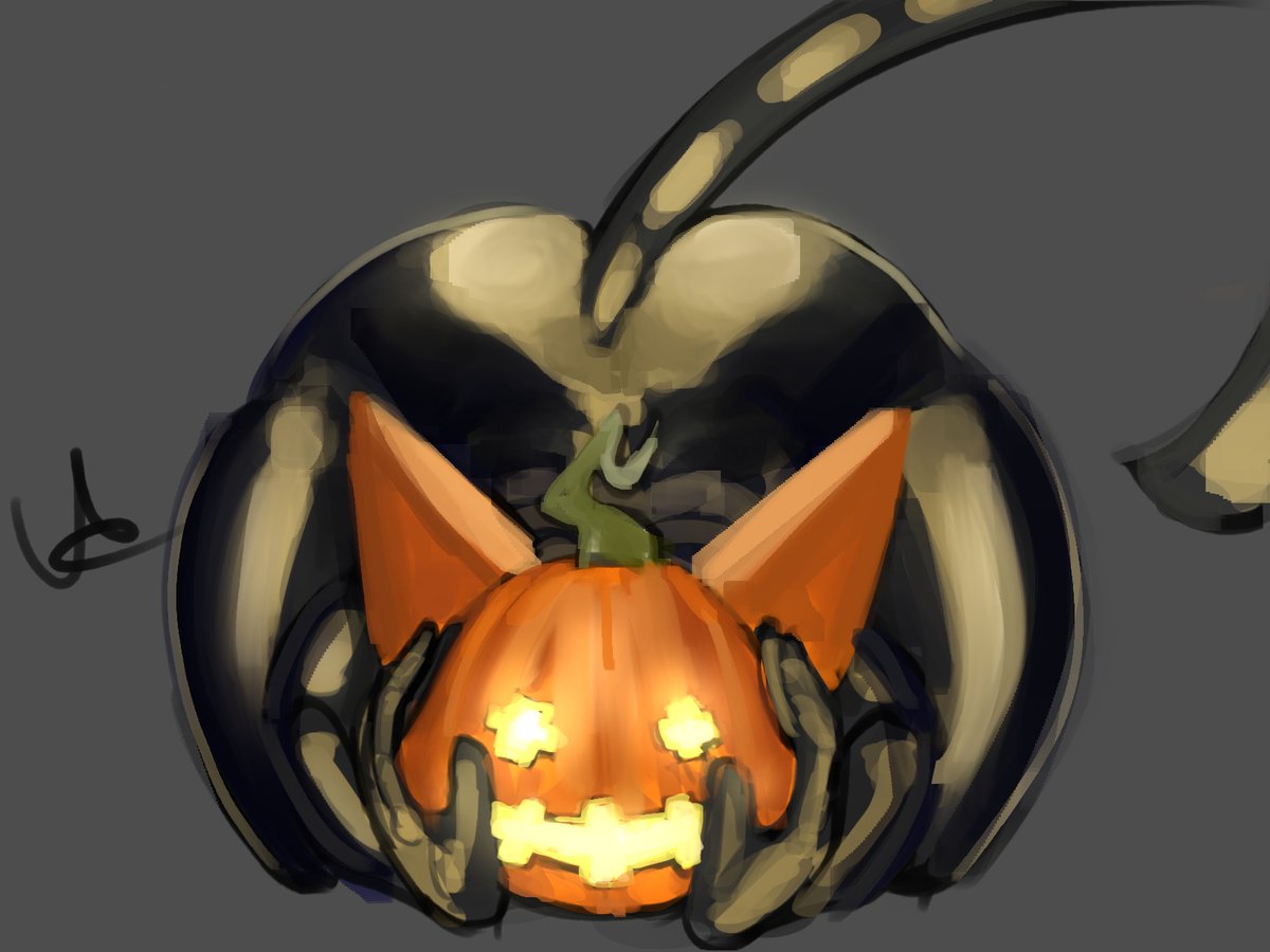 Fortnite pumpkin cat girl doodle