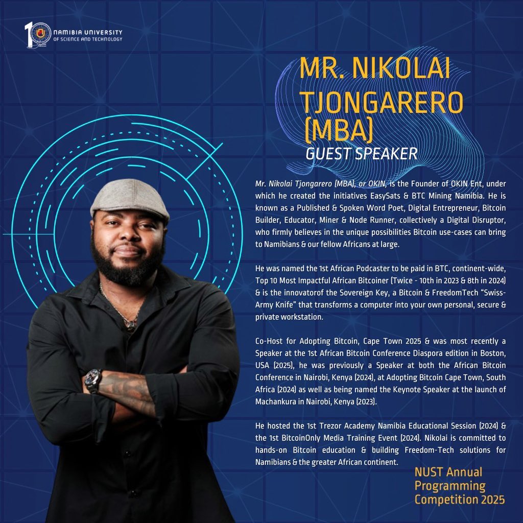The day has arrived &amp; I believe my speech is fully ready. Time to get on that stage in a few hours &amp; share some FreedomTech thoughts &amp; stories at <a href="/NUST_Namibia/">My NUST</a> 🫡

Celebrating International Day for Universal Access to Information &amp; the 10th NUST Annual Programming Competition 🥳