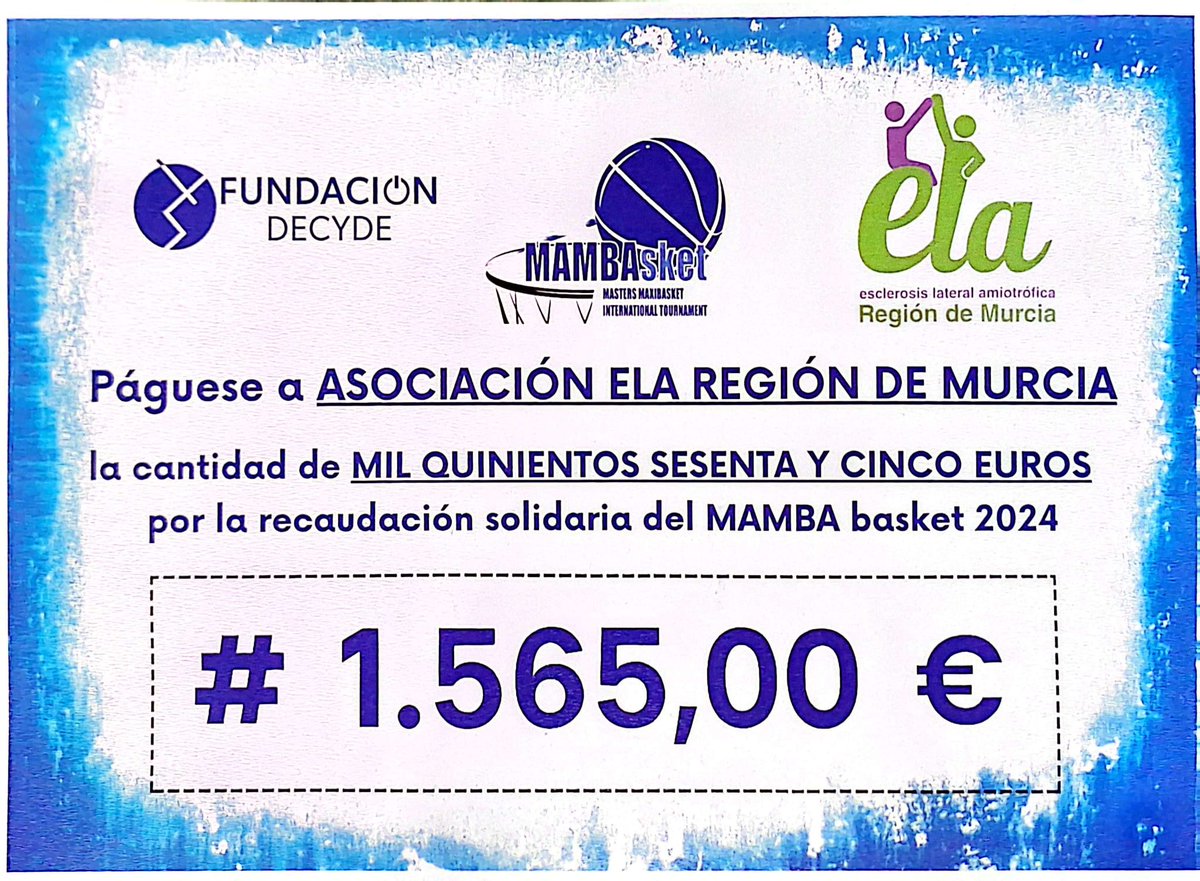 💜 𝐄𝐥 𝐝𝐞𝐩𝐨𝐫𝐭𝐞 𝐪𝐮𝐞 𝐞𝐦𝐨𝐜𝐢𝐨𝐧𝐚, 𝐭𝐚𝐦𝐛𝐢é𝐧 𝐭𝐫𝐚𝐧𝐬𝐟𝐨𝐫𝐦𝐚.
En marzo realizamos transferencia de donación de 𝟏.𝟓𝟔𝟓 € 𝐚 𝐥𝐚 𝐀𝐬𝐨𝐜𝐢𝐚𝐜𝐢ó𝐧 𝐄𝐋𝐀 𝐑𝐞𝐠𝐢ó𝐧 𝐝𝐞 𝐌𝐮𝐫𝐜𝐢𝐚, fruto de la recaudación solidaria del 𝟖º 𝐌𝐀𝐌𝐁𝐀𝐛𝐚𝐬𝐤𝐞𝐭