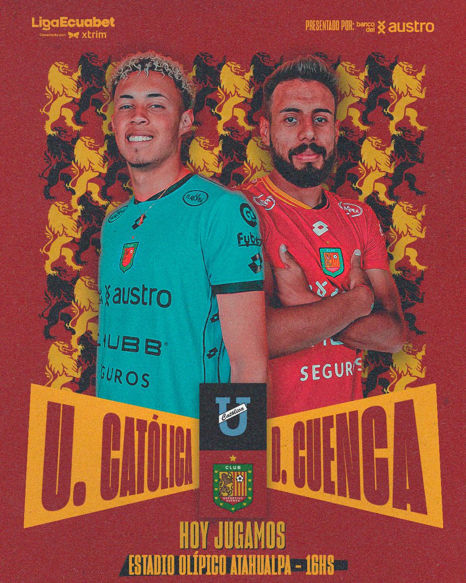 HOY JUGAMOS ⚽️️

⚔️ U. Católica
⏰ 16HS

#LigaEcuabetconectadaporXtrim
#VamosCUENCA 🔴⚫️