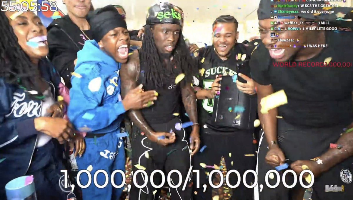 Kai cenat makes history hitting 1 million W Kai 😱😱#Mafiathon3 #kaicenat #viral