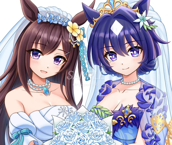 ドーベル&ヴィルシーナのフラスタのイラスト完成しました! 募集締切まで残りわずかです……! よろしければ一緒にお祝いしませんか?