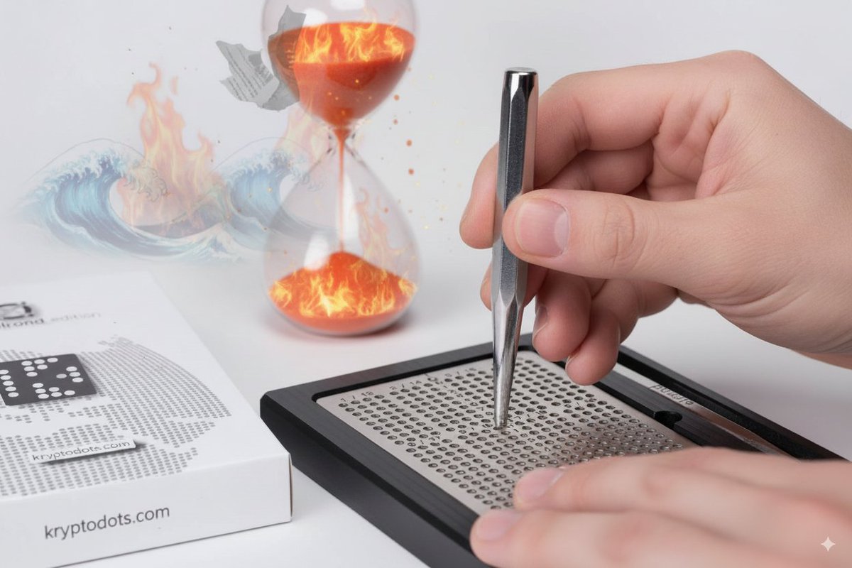 The Best Minutes You’ll Ever Spend

🧩🛠️ It takes minutes to punch your seed into steel. It takes one disaster to lose it forever. Guess which trade pays off?
 kryptodots.com
 #SeedPhrase #SteelBackup #SelfCustody #CryptoSecurity