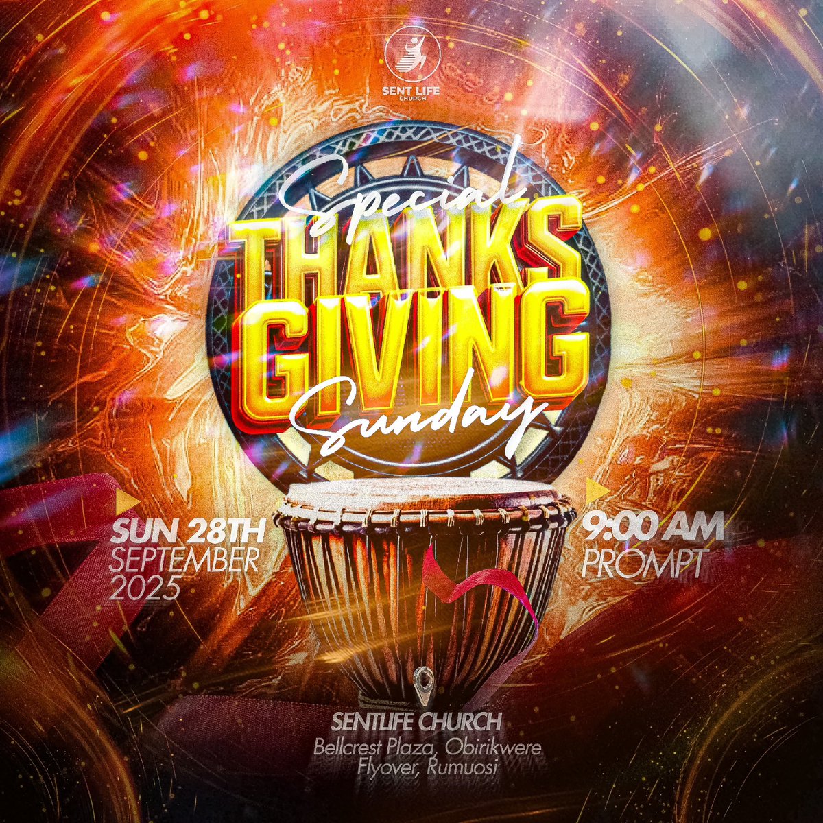 IT’S OUR LAST SUNDAY AT OUR CURRENT VENUE!!! 🥳🥳🥳

Today’s thanksgiving service is a very special. The Lord has given us a larger space and enlarged us on all sides. 

Join us today by 9am at  SLC OLD SITE - BellCrest Shopping Plaza, by Obiri Ikwerre flyover, Rumuosi, PH
#slc