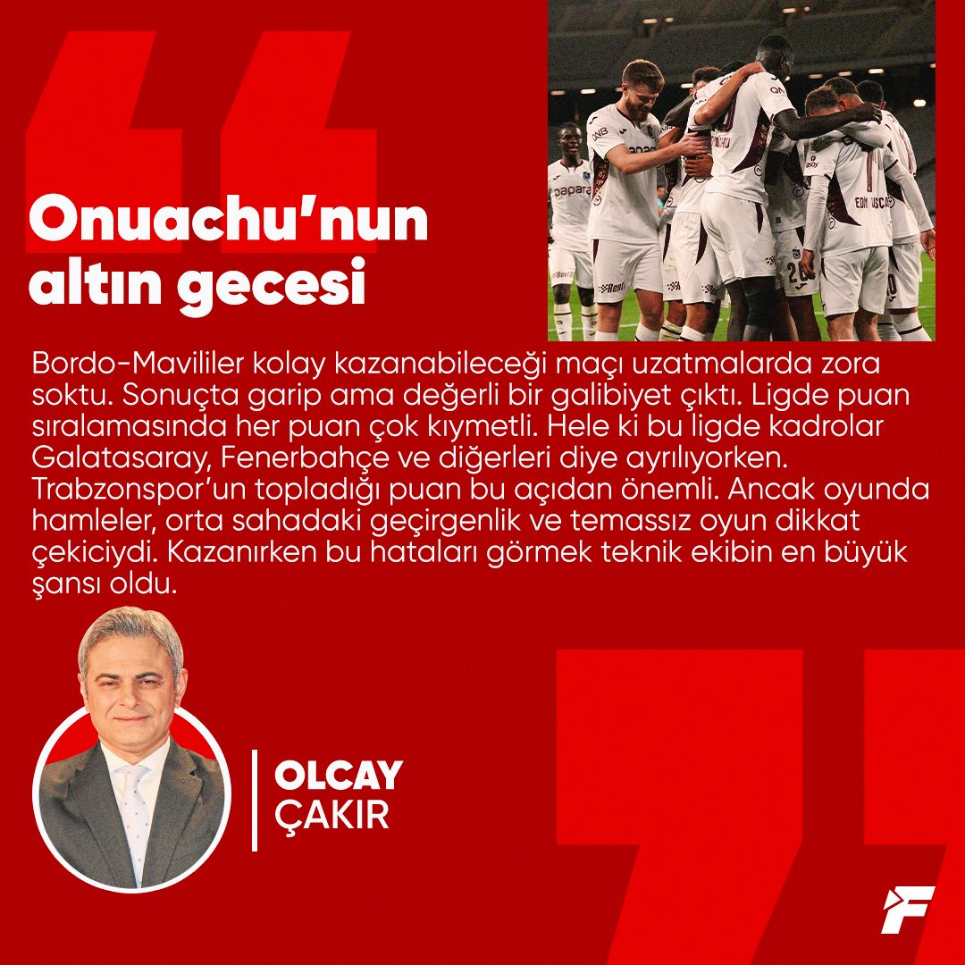 Fanatik (@fanatikcomtr) on Twitter photo ✍️ <a href="/OlcayCakirr/">OLCAY ÇAKIR</a>: Oyunda hamleler, orta sahadaki geçirgenlik ve temassız oyun dikkat çekiciydi. Kazanırken bu hataları görmek teknik ekibin en büyük şansı oldu.
🔗 bit.ly/46C84OJ ✍️ <a href="/OlcayCakirr/">OLCAY ÇAKIR</a>: Oyunda hamleler, orta sahadaki geçirgenlik ve temassız oyun dikkat çekiciydi. Kazanırken bu hataları görmek teknik ekibin en büyük şansı oldu.
🔗 bit.ly/46C84OJ