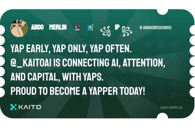 abdo080000900's tweet photo. Yap early, yap only, yap often.

@KaitoAI is connecting AI, attention and capital with Yaps.

Just claimed my social card and I'm accumulating Yap points in real-time.

Claim yours 👉 https://t.co/UMBek6dkqO https://t.co/GeXlU7ymuB