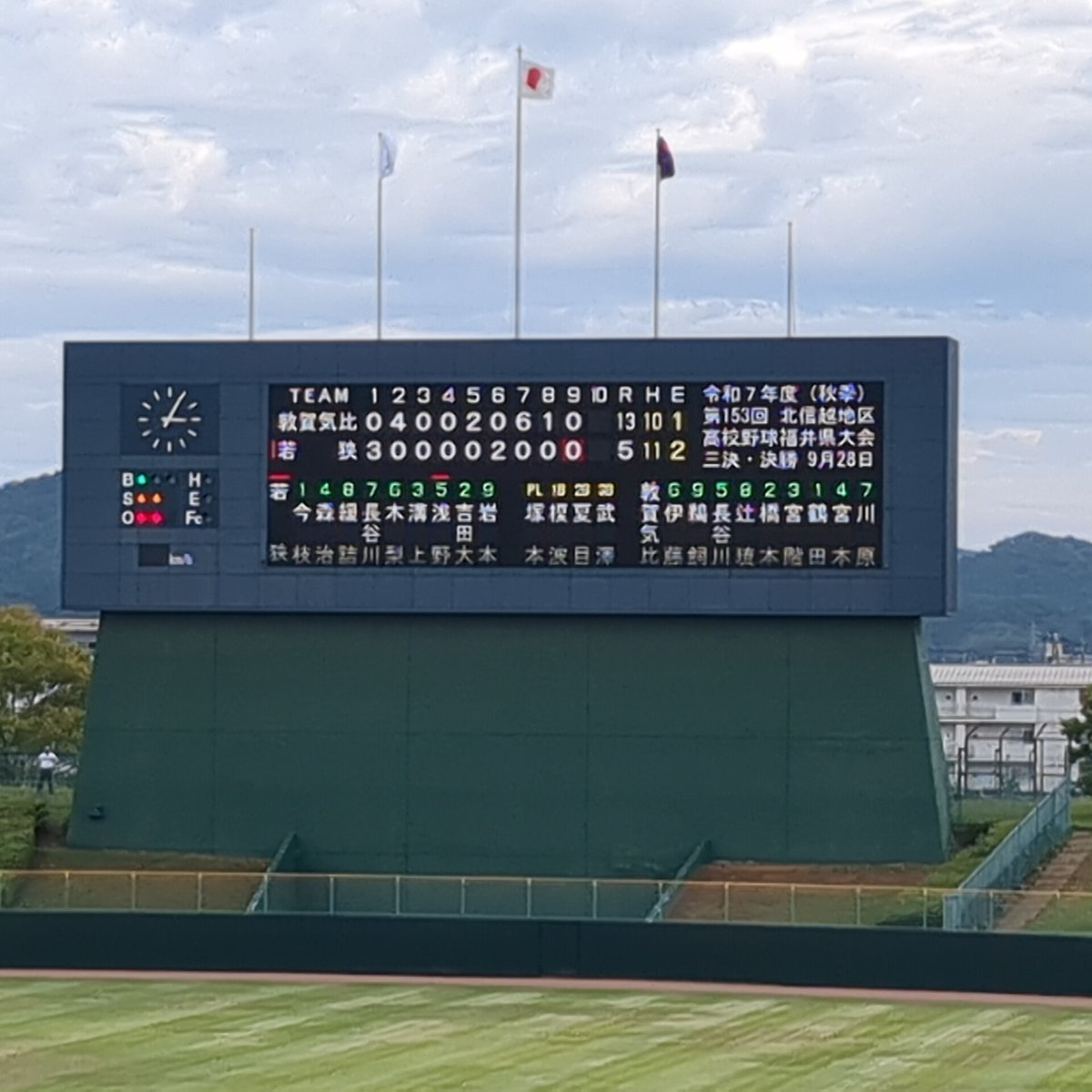 秋・敦賀気比 決勝 敦賀気比13-5若狭 優勝:敦賀気比