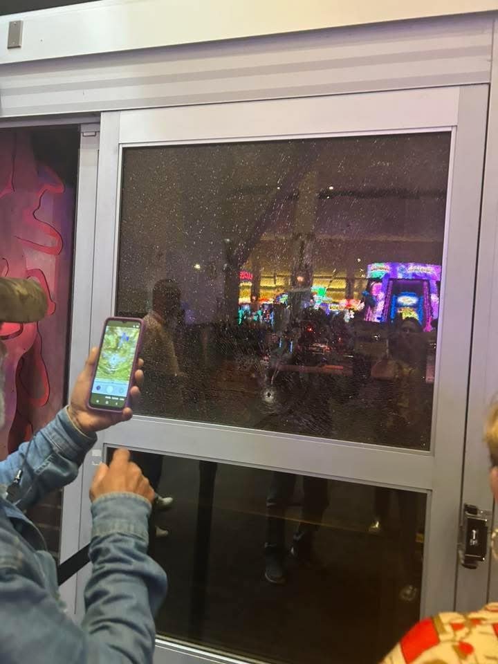 More photos show bullet holes at windows and machines at Kickapoo Lucky Eagle Casino in Eagle Pass, Texas.

According to the Maverick County sheriff, at least 1 person is dead with 6 others injured in the shooting. Suspect(s) at large.