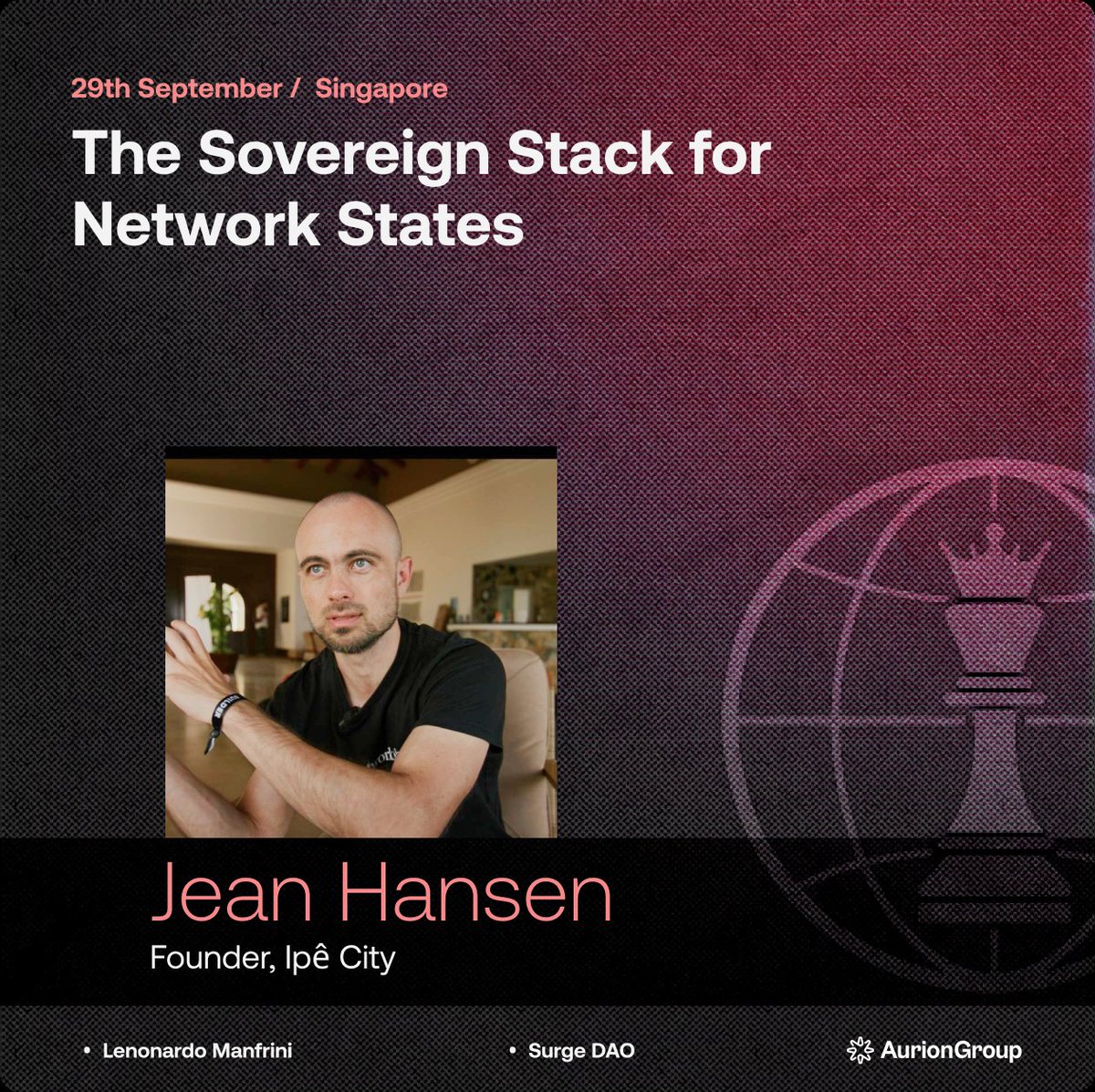 If you are in Singapore, come join me for a chat about <a href="/ipecity/">Ipê City</a> and network states along with incredible startup society founders.

🔗 luma.com/zbqlj5et

<a href="/leomanfrini/">Leonardo Manfrini</a> <a href="/surge_dao/">SurgeDAO</a>