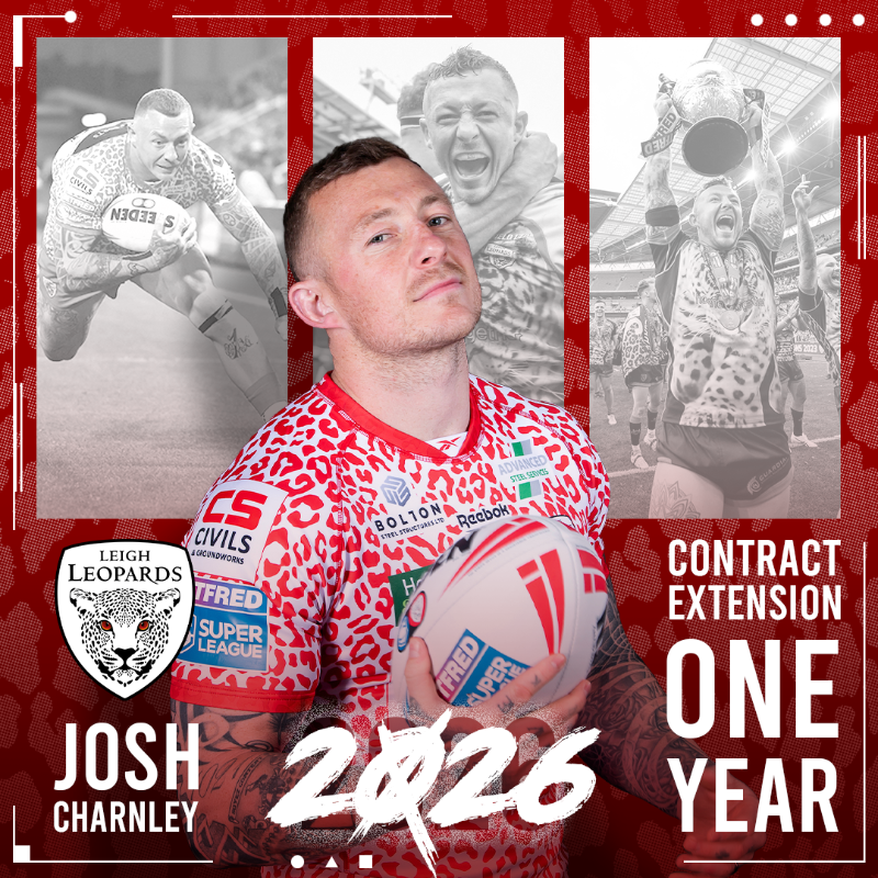 LeighLeopardsRL's tweet photo. 🐆 𝗔𝗡𝗢𝗧𝗛𝗘𝗥 𝗬𝗘𝗔𝗥 𝗢𝗙 𝗝𝗢𝗦𝗛 𝗖𝗛𝗔𝗥𝗡𝗟𝗘𝗬! ✍️

Leigh Leopards are delighted to confirm that Josh Charnley has extended his contract to the end of the 2026 season.

Read More ⬇️