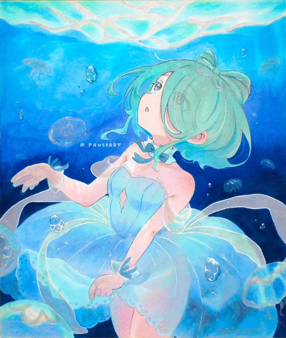 10年前の過去絵をリメイクしたよ ←10年前 今→ #アナログイラスト