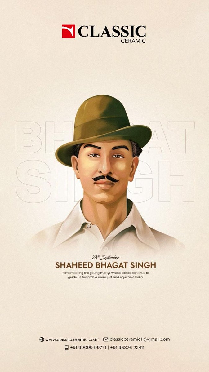 CeramicClassic's tweet photo. #BhagatSingh #BhagatSinghJayanthi https://t.co/VGWdtrVF6T