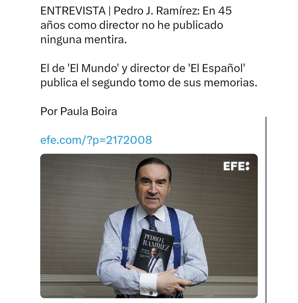 De los creadores de "Las residencias las llevaba Pablo Iglesias", "La culpa de la dana es de la AEMT", y "Con la vacuna nos meten el 5G"... llega ahora "En 45 años como director no he publicado ninguna mentira".