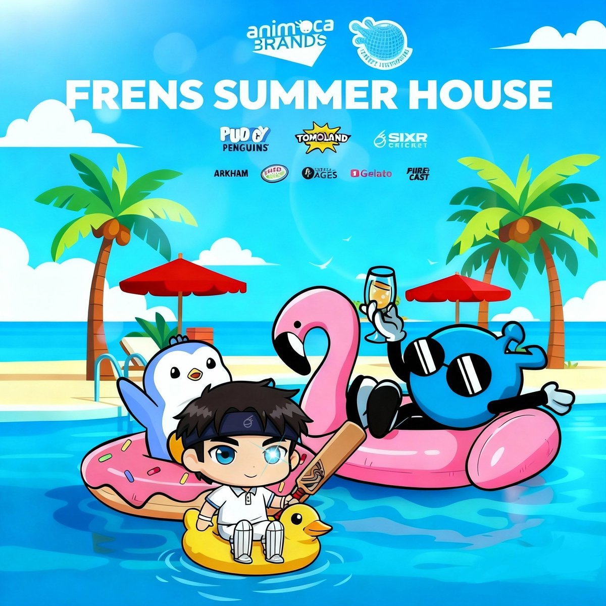 ilhamfeb_'s tweet photo. Frens Summer House at Token2049 not just normal party.
From Pudgy Penguins to SIXR Cricket, all join together with Animoca Brands.

On the beach not only relax,
but proof Web3 fandom can unite, games, creators, and community share one place.

@SIXR_cricket bring sport energy inside ecosystem,
so fandom not stop on the field, but stay alive onchain.

Next inning? here we goo