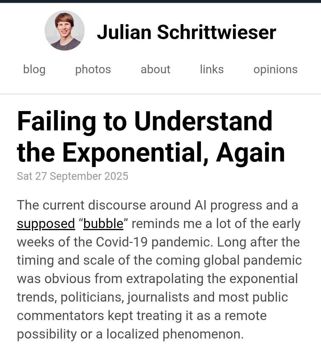 Julian Schrittwieser doesn’t tweet much. He doesn’t need to. His track record speaks for itself: co-first author on AlphaGo, AlphaZero, and MuZero. The systems that showed the world what real leaps in AI look like.

Now he’s warning that public discourse is once again failing to