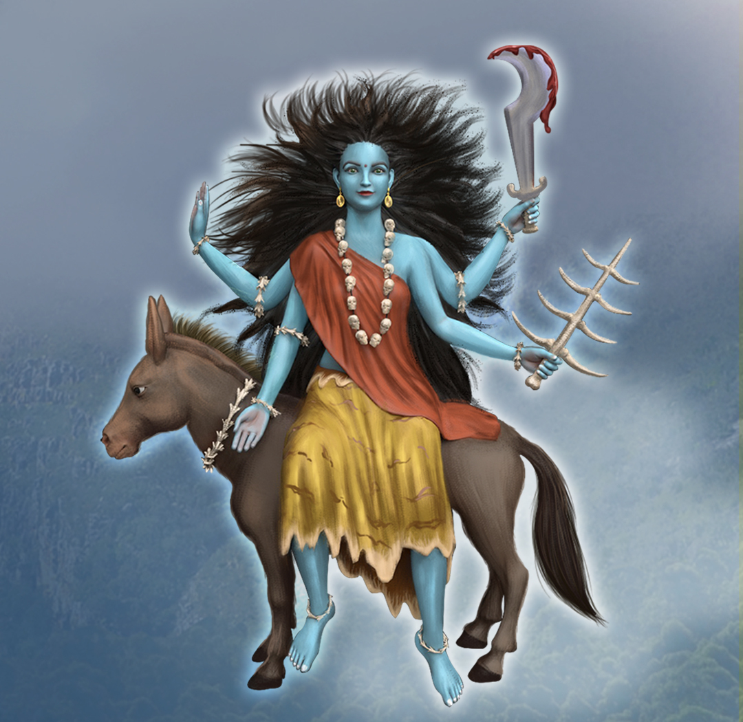 On Day 7 of Navratri, we worship Maa Kaalratri — the fierce and protective form of the Goddess who destroys darkness and negativity. May her blessings remove all obstacles from your path and fill your life with courage, peace, and prosperity. 

#MaaKaalratri #navratriday7