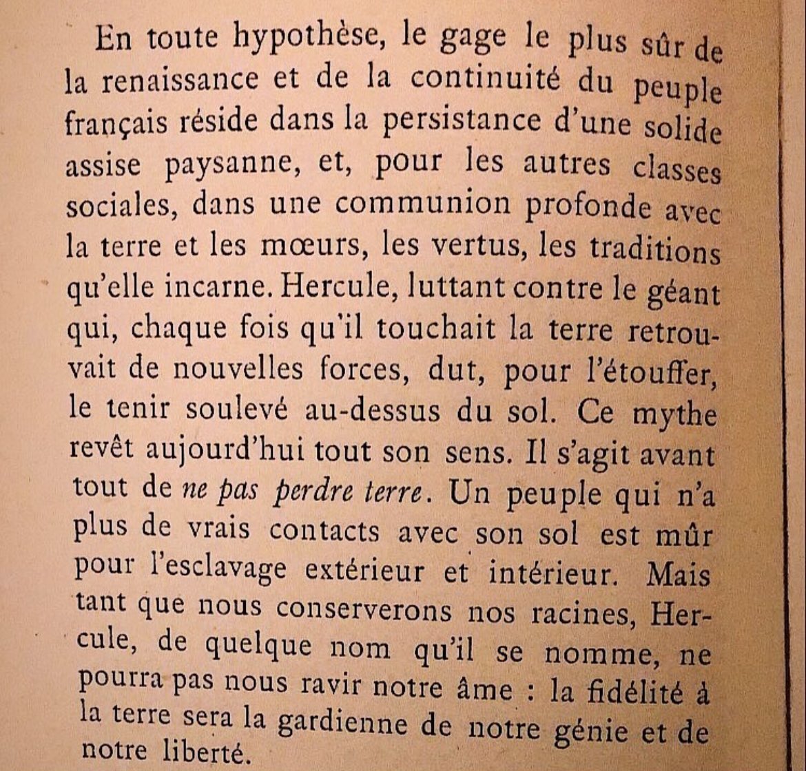 o_vincit's tweet photo. @Rnitot « Il n'est pas de société possible sans la stabilité et la continuité des diverses formations sociales, y compris les plus humbles. Le paysan, l'ouvrier, l'artisan héréditaires comptent parmi les éléments les plus solides et les plus distingués de la nation. » https://t.co/nhj2WjowYW