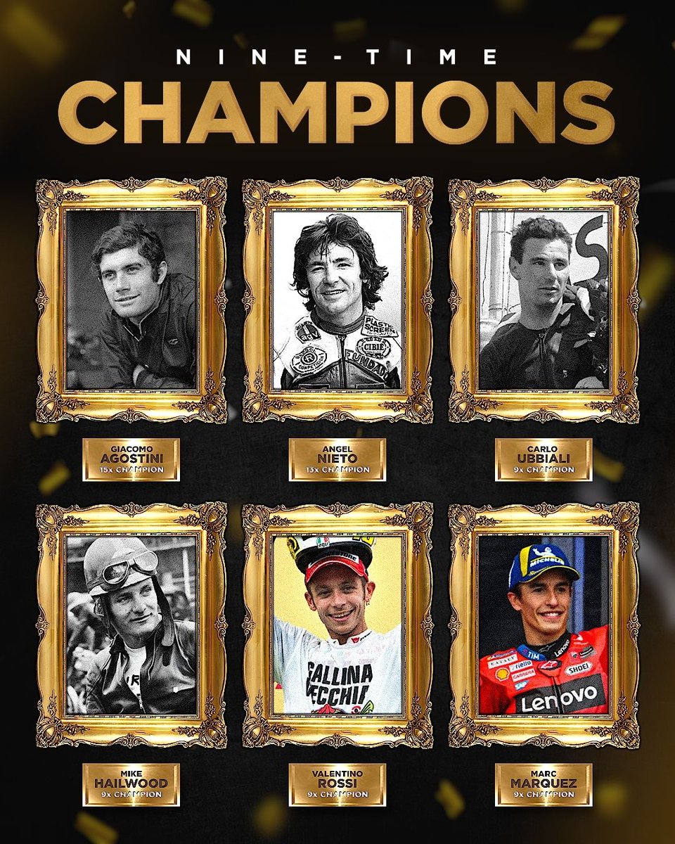 Marc Marquez joins five other legends of the sport in becoming a nine-time world champion 👏 

🏆🏆🏆🏆🏆🏆🏆🏆🏆

#MotoGP #JapaneseGP
