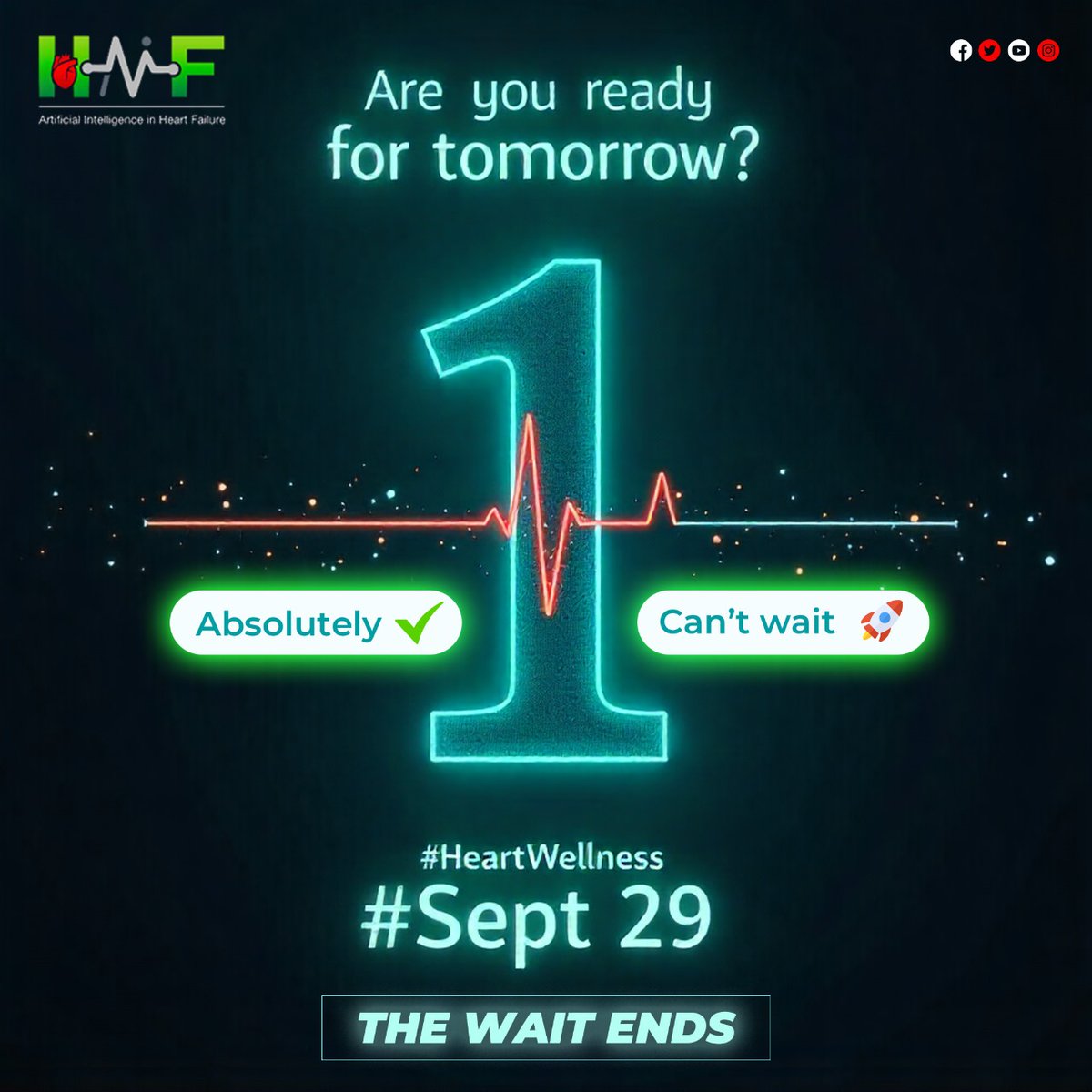 HaifTech's tweet image. Q: “Are you ready for tomorrow?” 

Options: 
Absolutely ✅ 
Can’t wait 🚀

#HAIF #WorldHeartDay #HeartFailureAwareness #BreakTheSilence #TogetherWeLaunch #InnovationForHearts #NewBeginnings