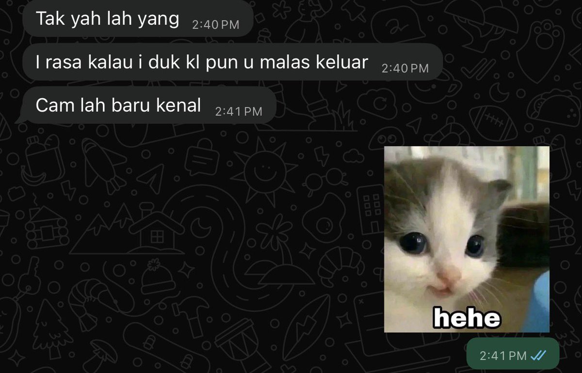 Hasil 5 tahun kenal, klu berjiran pun belum tentu aku rajin keluar 🤣🤣