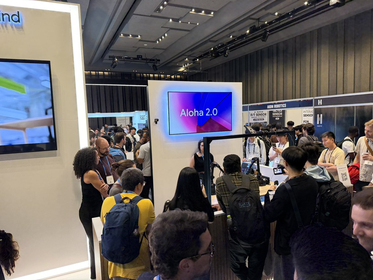shahdhruv_'s tweet image. We are @corl_conf with robots and another interactive VLA demo!

Come to the @GoogleDeepMind booth to check out the Gemini Robotics 1.5 VLA in action on Frankas and Aloha — bring your objects and ask anything 🦾