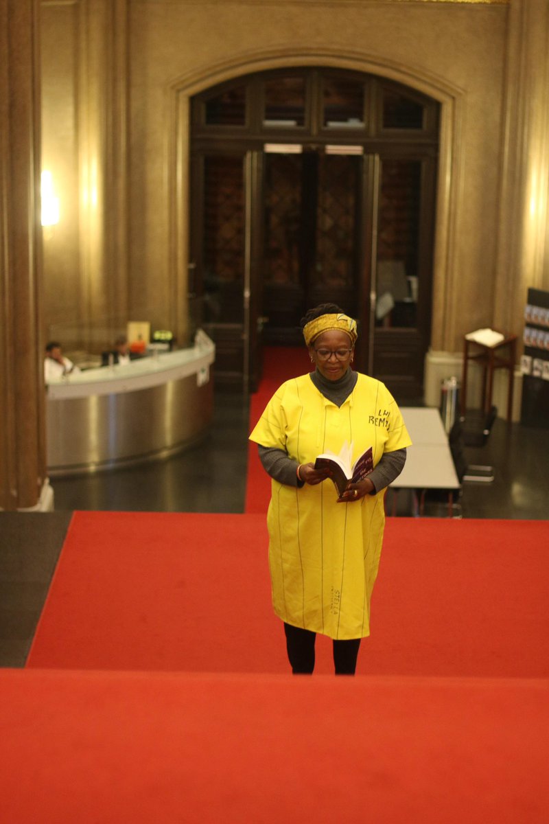 I wore my yellow prison uniform from Luzira Women Prison, stood on the red carpet &amp; read some poems that <a href="/SamMugumya/">MUGUMYA SAM</a> wrote in Ndolo Military Prison. Sam was abducted &amp; disappeared on 26/08/2025 shortly after returning to Uganda from exile. WE REFUSE TO BE VICTIMS! Where is Sam?