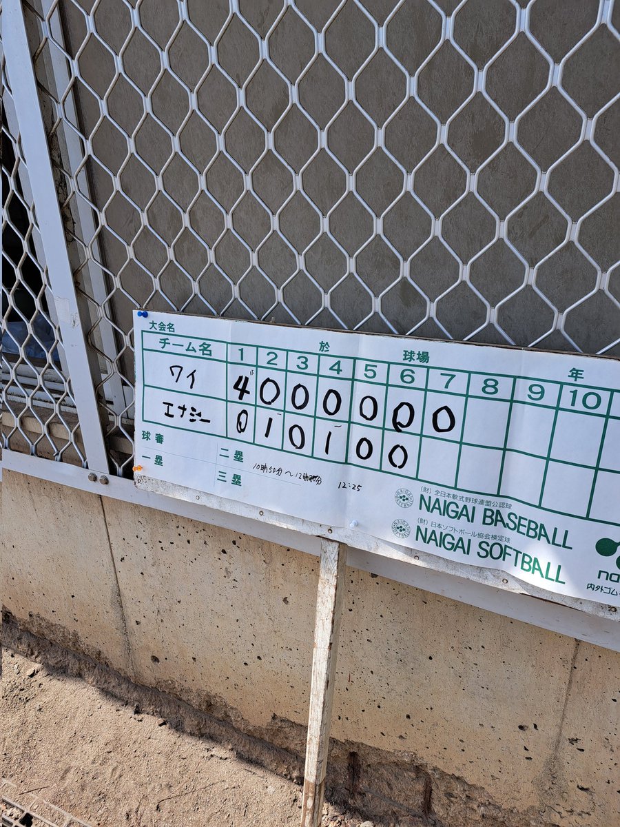 seinanren's tweet photo. 生駒市軟式野球連盟C級秋の大会は、決勝戦でワイVSエナジーが激突！4-3でワイが優勝🏆しました。来年春の西日本大会ブロック大会に進出しました。 https://t.co/6mMHLRjoNq
