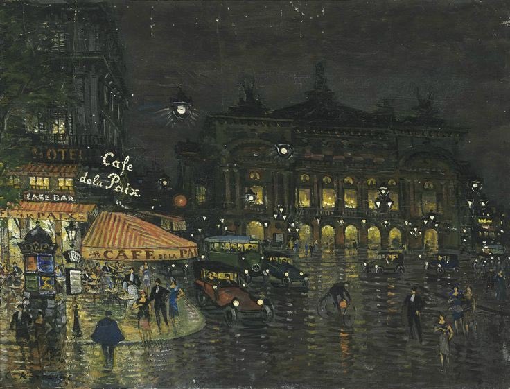 allontanarsio's tweet image. Paris at night by Konstantin Korovin