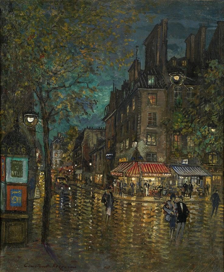 allontanarsio's tweet image. Paris at night by Konstantin Korovin