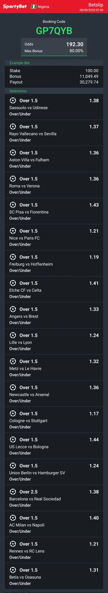 DavidMoses25221's tweet photo. Hey check out the bet I just placed on Sportybet! https://t.co/Vdf93m7S4C https://t.co/uJr7XPUxrn