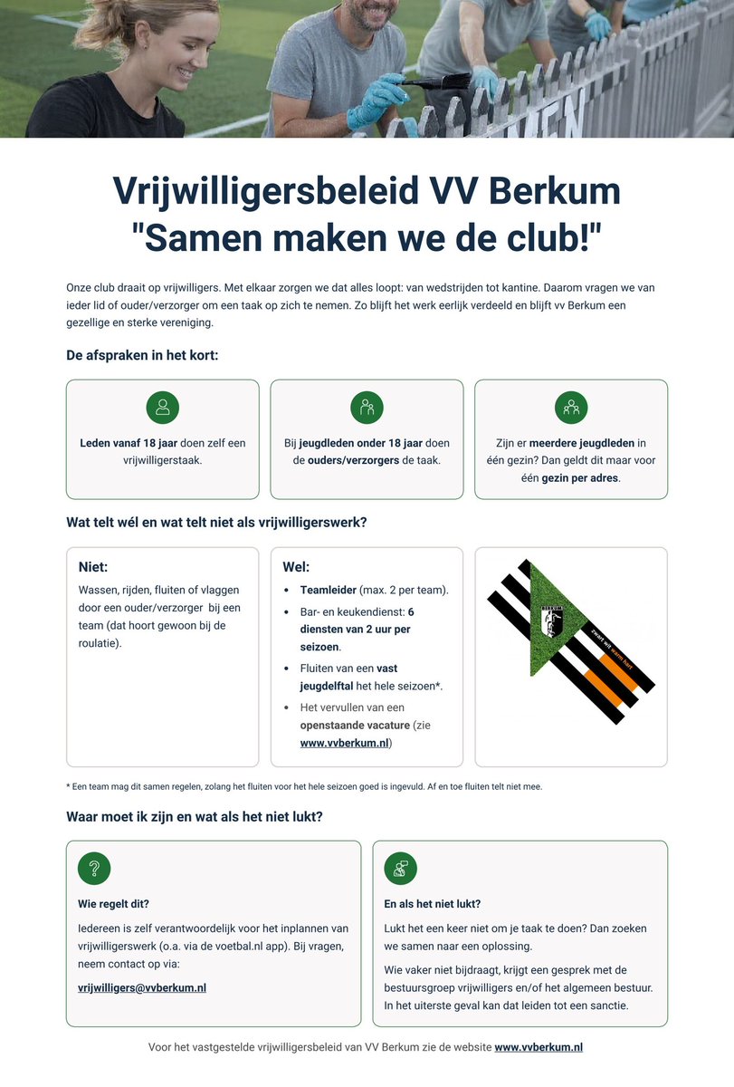 🖤🤍VV Berkum🖤🤍 (@vvberkum) on Twitter photo Nieuw @vvberkum vrijwilligersbeleid online!
📄 Hoofdlijnen: vvberkum.nl/update-vrijwil…
📂 Details: Menu Vereniging > Downloads > Vrijwilligers
💪 Inschrijving kantine- & schoonmaakrooster (t/m 20 dec.) is open in de Voetbal.nl app.
#ZwartWitWarmHart #Vrijwilligers Nieuw @vvberkum vrijwilligersbeleid online!
📄 Hoofdlijnen: vvberkum.nl/update-vrijwil…
📂 Details: Menu Vereniging > Downloads > Vrijwilligers
💪 Inschrijving kantine- & schoonmaakrooster (t/m 20 dec.) is open in de Voetbal.nl app.
#ZwartWitWarmHart #Vrijwilligers