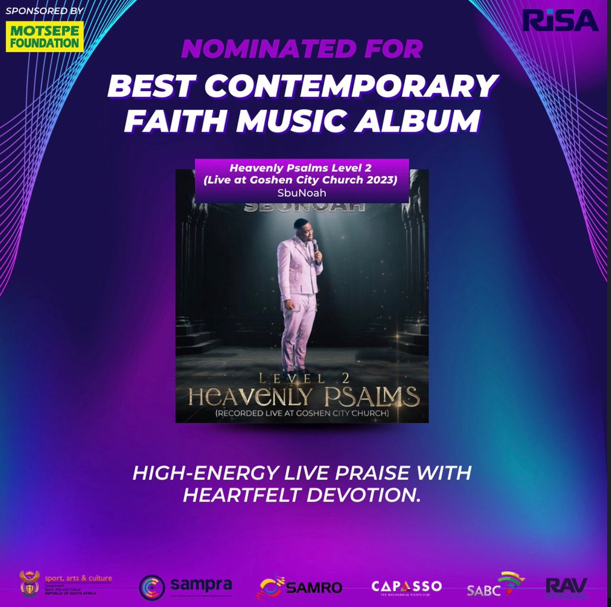 SbuNoah's tweet image. Let’s make your Sunday extra special with the SAMA nominated (Best Contemporary Faith Music) album #HeavenlyPsalms #LevelTwo… check out these 3 tracks and be blessed 🥰🥰🥰

1) Nginikela (track 2)
2) Wenza Imimangaliso (track 5)
3) He lifted me up (track 12)