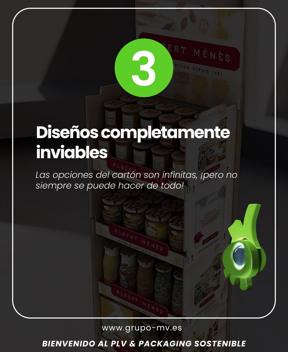 ¿Tu PLV no despega? 🚀 ¡Cuidado con estos errores!
Un buen PLV puede transformar tus ventas, pero un error puede echarlo todo a perder. En este carrusel, te desvelamos los fallos más comunes que vemos en el sector.

#plv #packaging #madrid #diseño