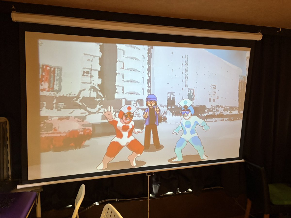 キャン太2対戦会参加してます！

ジャパン仮面も強キャラにしていただいたので対戦での登場率が高くて嬉しい限り😆

立川ゲームバーBridge、大スクリーンも完備でJKもでっけぇ！ジャスティス！！

白熱の大会も配信中ですよー↓↓🔥