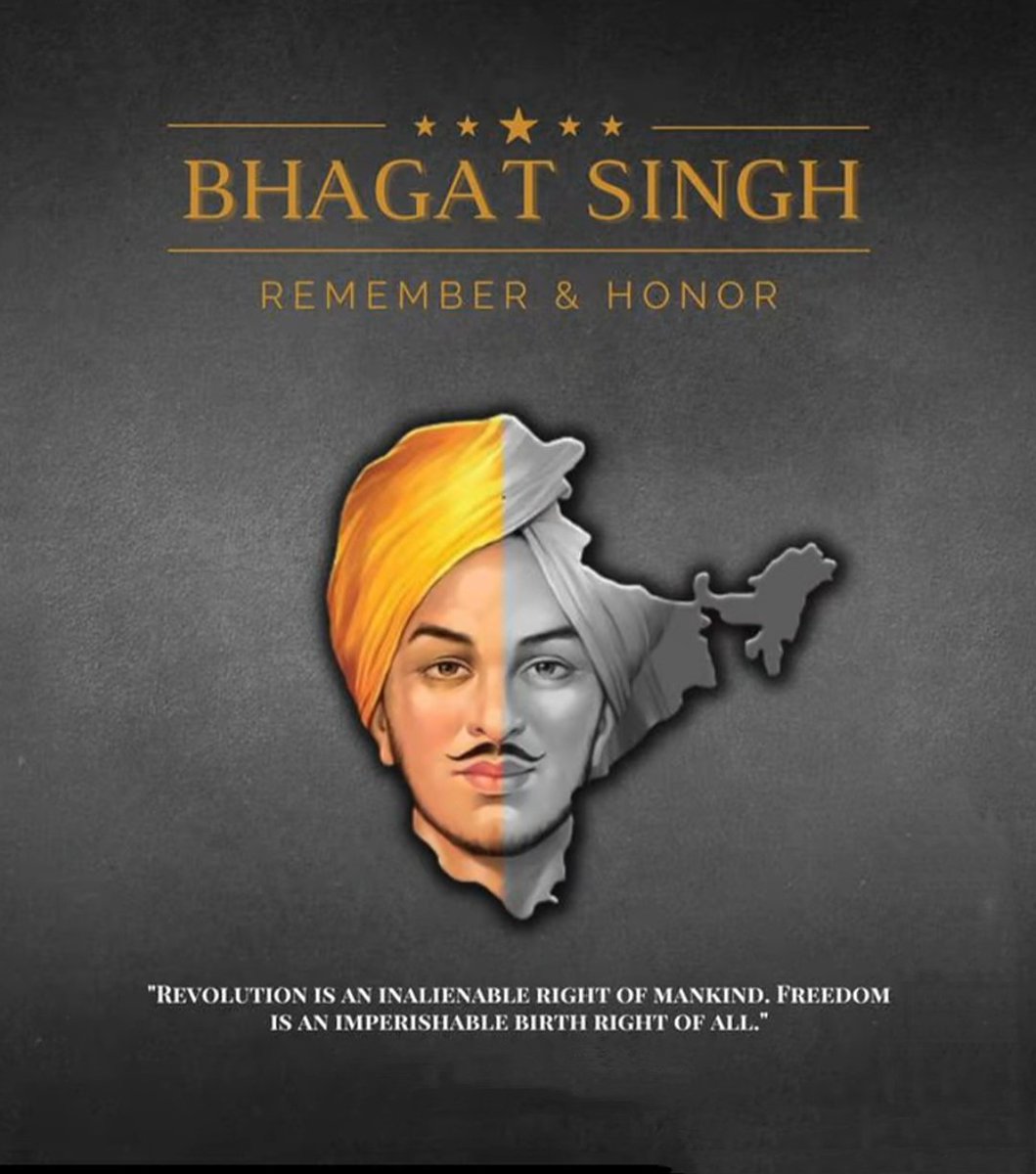 iamRajdeepRoy's tweet photo. Remembering and Honour to our freedom fighter🙏🇮🇳 #BhagatSingh #भगत_सिंह #भगत_सिंह_जयंती #भगतसिंह #BHAGATSINGHBIRTHDAY https://t.co/14yN0HiPVV