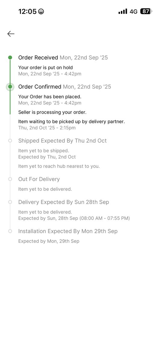 YashChitroda's tweet photo. I have purchased 55’’ philips tv on EMI on 22-09-2025 on flipkart showing delivery on 29-09-25 and now the day has come of delivery and see the updates in ss enclosed i have called many time to customer care but they saying there is technical glitch! https://t.co/kfFMw97fEH