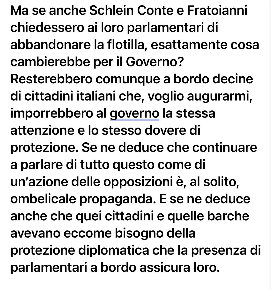 Ma esattamente cosa cambia se quei parlamentari scendono dalla #Flotilla?