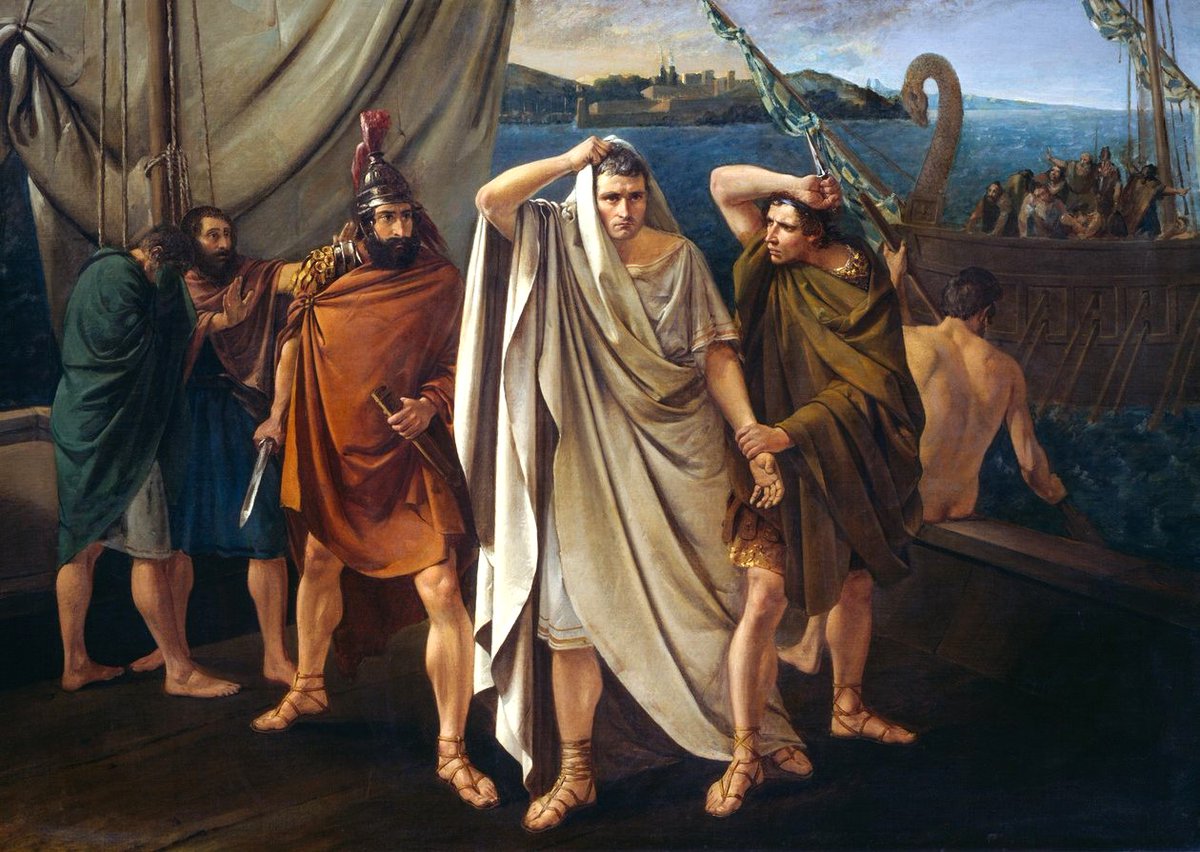 #TalDiaComoHoy moría Pompeyo. Tras la derrota en Farsalia en el 48 a.C., Pompeyo huyó con lo que le quedaba por Oriente hasta Egipto. Con la ayuda de Lucano, Dion Casio, Plutarco y Apiano vamos a recordar sus últimas horas en este #hilo.
¿Nos acompañas?🧵👇