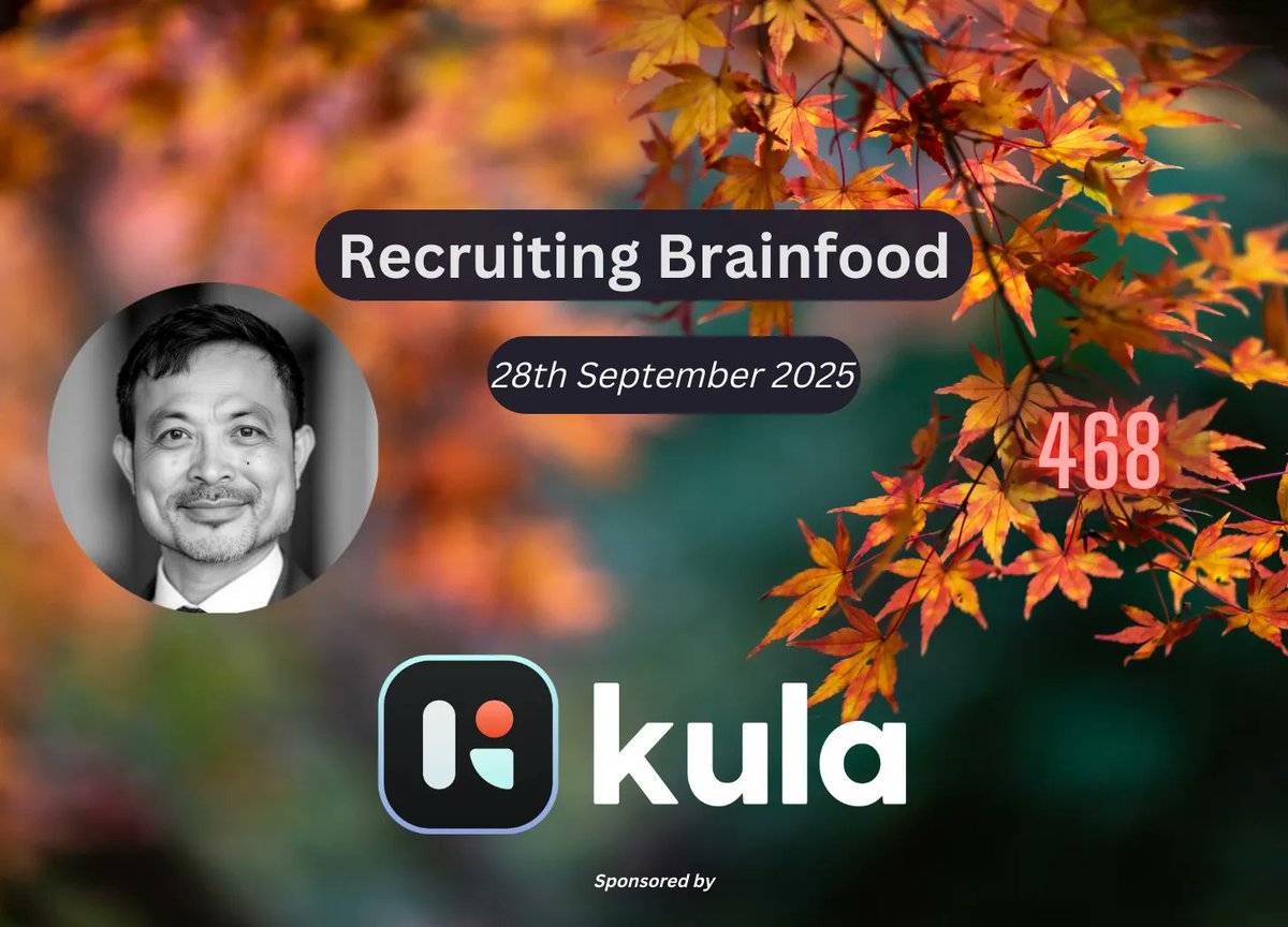 HungLee's tweet image. Recruiting Brainfood - Issue 468
recruitingbrainfood.substack.com/p/recruiting-b…
Victory of Hybrid Fixed, AI can't beat Radiologists, Mental Models for Ethical Influence, Summary of Robot Installations in 2025 and how the Law of the Conservation of Energy applies to CX...