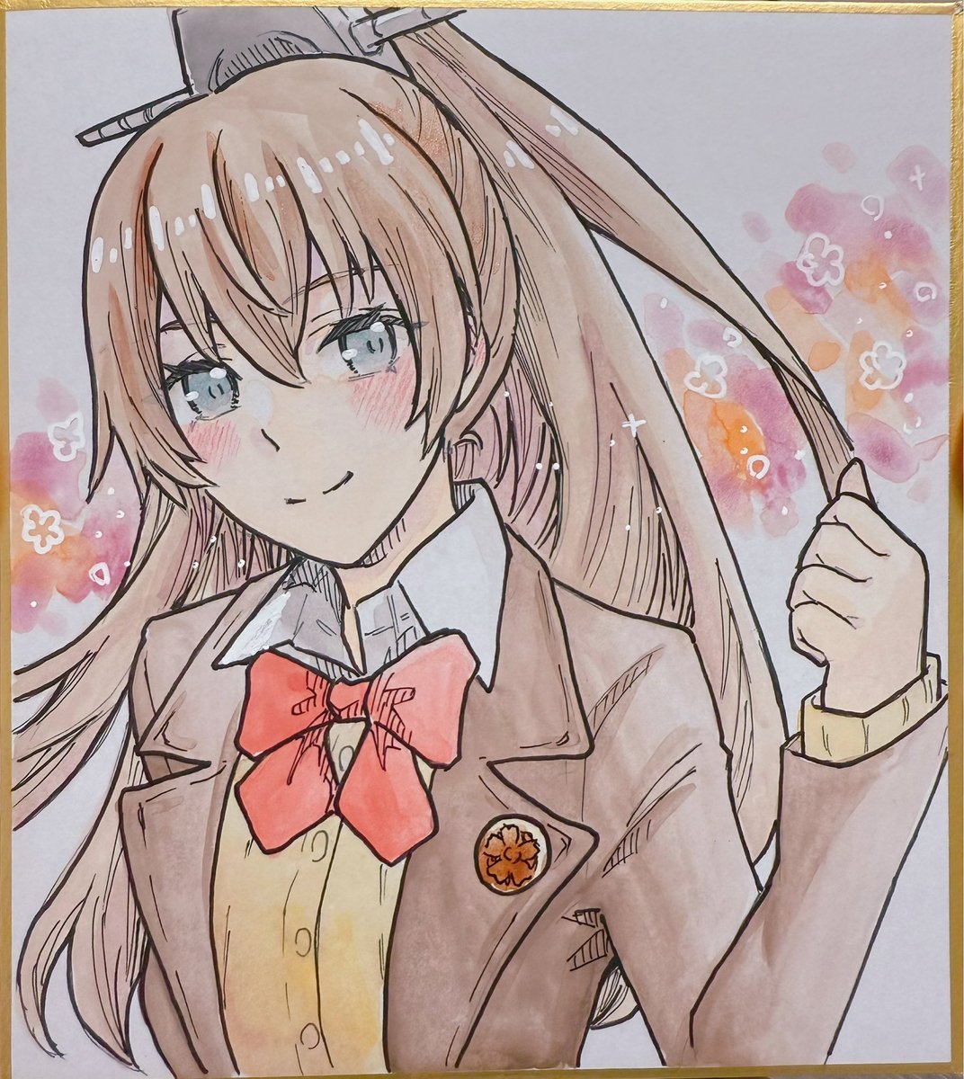 熊野ちゃん！！
かけた･:*+.\(( °ω° ))/.:+
 #重巡オンリーあしゅり色紙