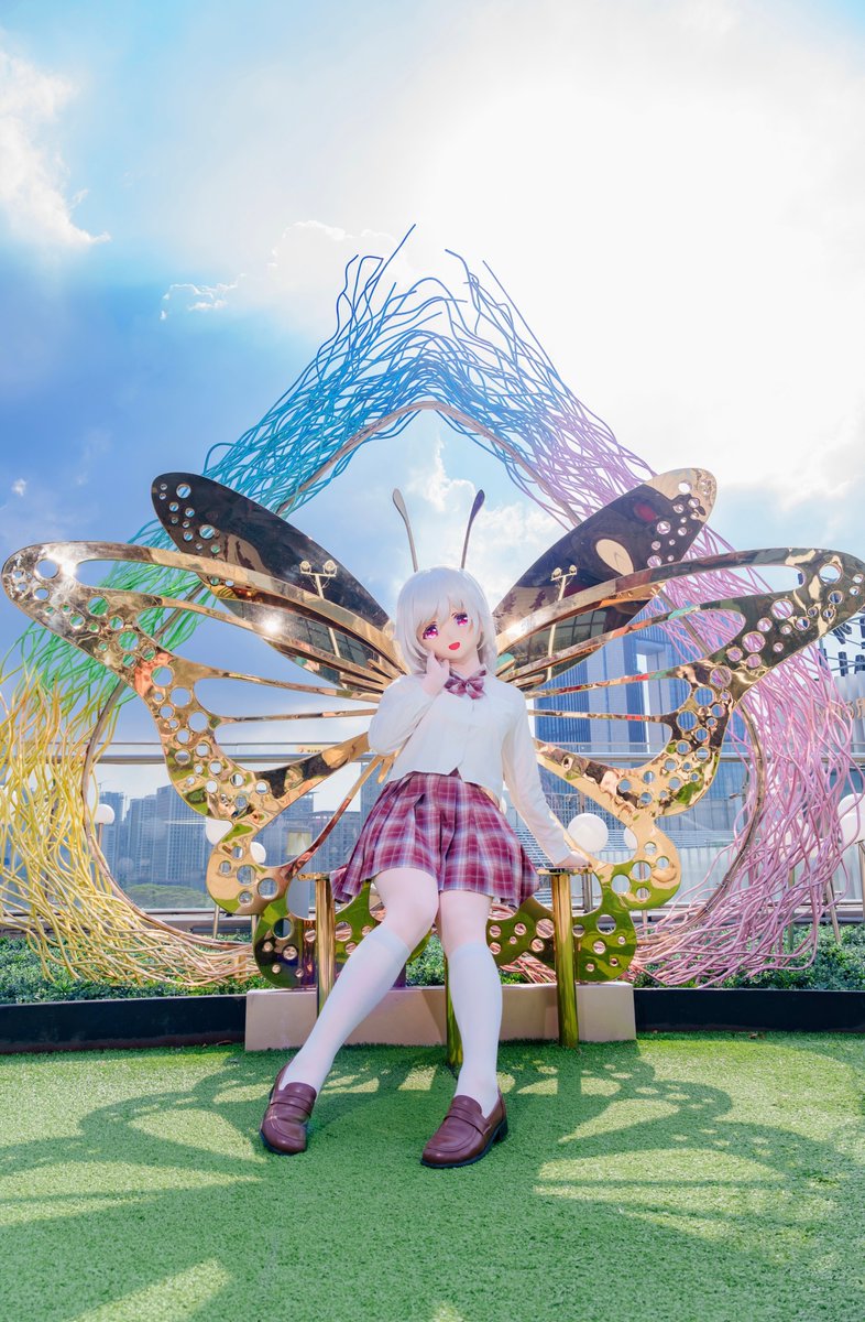 变成蝴蝶，飞！(≧▽≦)

📷:<a href="/Ihatethestudy77/">禾芷溪</a>
#kigurumi #着ぐるみ